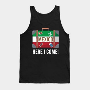 I love Mexico. Mexico flag suitcase travel design Tank Top